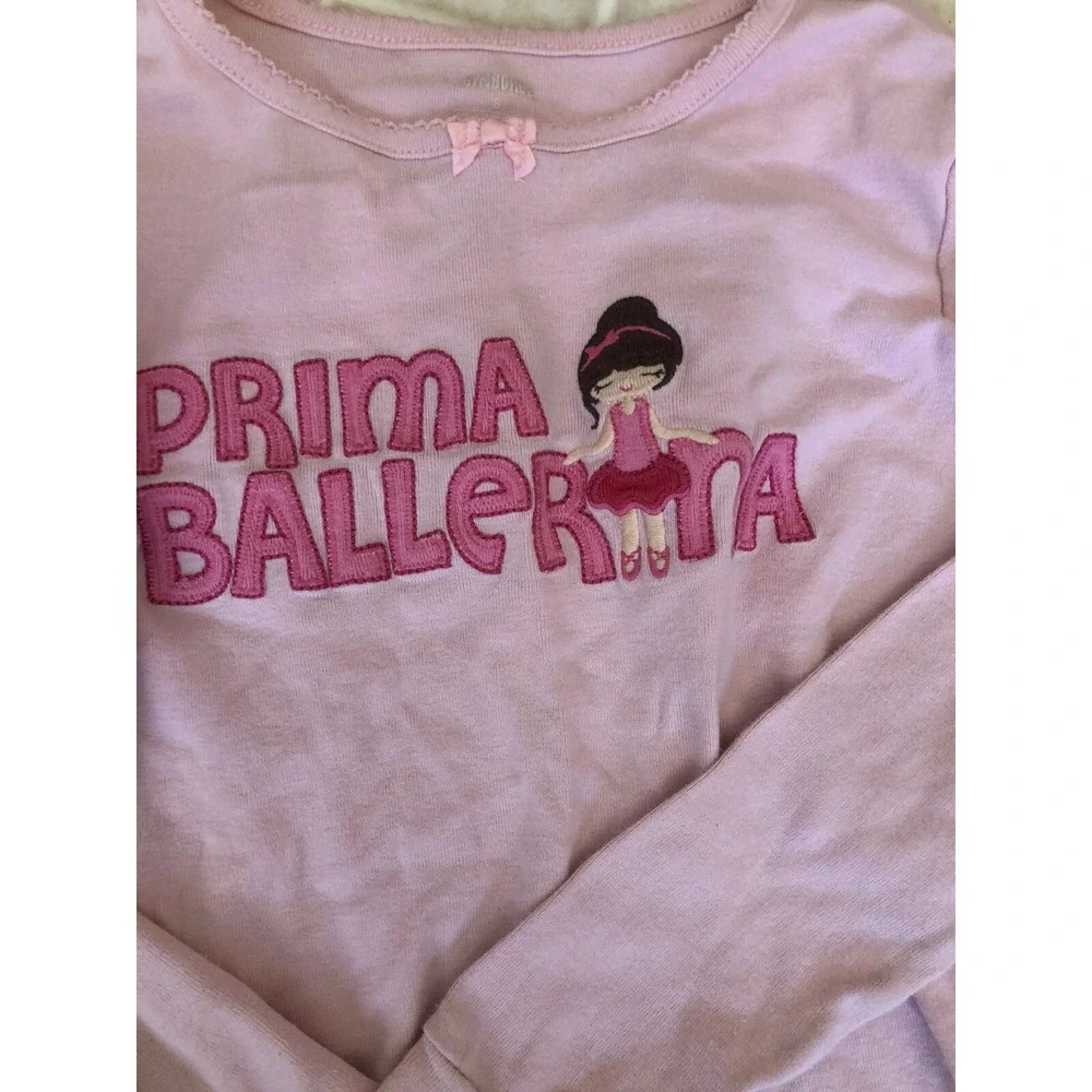 two‎ Ballerina Long Slv Pink Tee Gymboree & Carter's Sz 7 Applique' Tulle Peplum